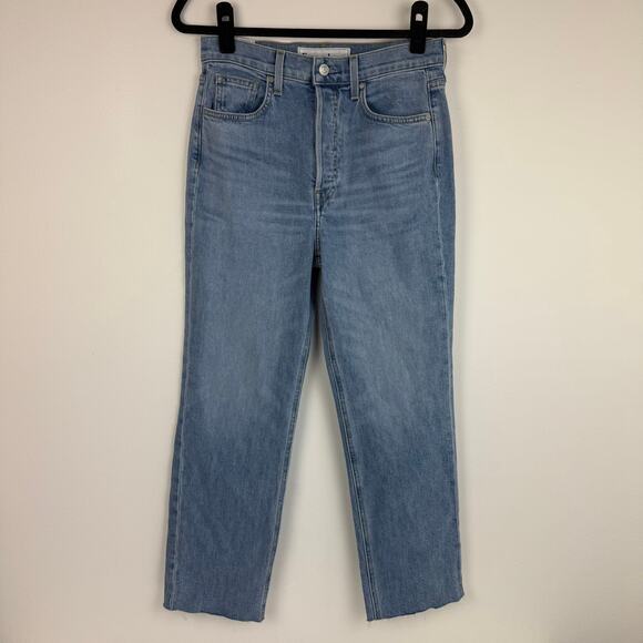Frank & Eileen Womens Monaghan High Rise Button-Fly Straight Light Wash Jeans 28 - Picture 1 of 11
